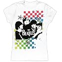 The Beatles - Neon Checkers Ladies T-Shirt