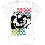 The Beatles - Neon Checkers Ladies T-Shirt