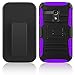 Moto G (1st Gen.) Case, EC™ Hybrid Kickstand Shock Absorbing Case, High Impact Dual Layer Holster Case with Locking Belt Swivel Clip for Motorola Moto G (1st Generation Only) (Black/Purple)