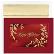 Happy Holidays On Burgundy Holiday Cards -