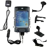 Car / Auto Multi Adapter Mount Holder GPS Navigation Kit for the HP iPaq hx4710 with built in charger - Gomadic Brand