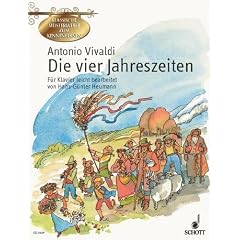 Antonio Vivaldi: DIE VIER JAHRESZEITEN f�r Klavier mit Bleistift -- die bekannten Violinkonzerte leicht arrangiert f�r Klavier mit begleitenden Texten und farbigen Illustrationen von Hans-G�nter Heumann (Noten/sheet music)
