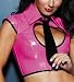 Plus Size Patent Leather PVC School Girl Bustier in Black or Hot Pink 1x 2x 3x