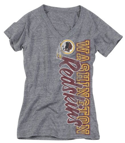 NFL Women's Washington Redskins V-Neck Side Swept Logo Tee (Triathlon Red, Medium)