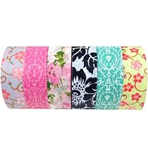 Wrapables Set of 6 Japanese Washi Masking Tape Collection Premium Value Pack, VPK2
