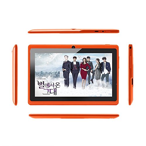 IRULU 7 inch Android Tablet PC, 4.2 Jelly Bean OS, Dual Core, Allwinner A23 CPU, Dual Cameras, 5 Point Capacitive Touch Screen, 8GB Storage - Orange