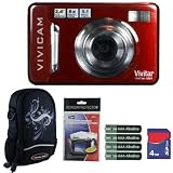 Vivitar Vivicam V5024 5.1MP Red Digital Camera Plus 4GB Accessory Kit