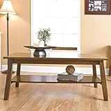 Southern Enterprises Rustic Plank Coffee Table in Brown