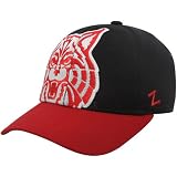 NCAA Zephyr Arizona Wildcats Black-Cardinal Masquerade Fitted Hat (7)