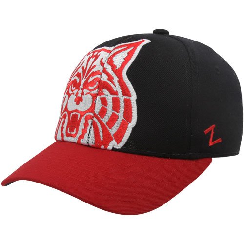 Zephyr Arizona Wildcats Black-Cardinal Masquerade Fitted Hat (7 1/8)