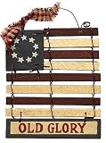 Set of 3 Primitive Old Glory Flag Ornaments