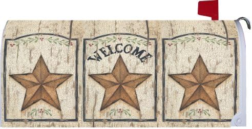 Weathered Star Welcome - Decorative Mailbox Makeover - Rural Size Mailbox Magnetic Cover