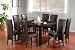 Square Dining Table with Lazy Susan & 8 Chairs 9pc Set Cappuccino Cherry Finish Furniture