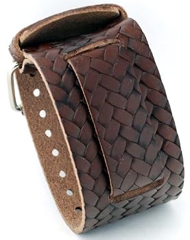 Nemesis #BD-B Wide Brown Leather Cuff Wrist Watch Band