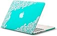 Kuzy - Retina 13-inch Lace TEAL HOT BLUE Rubberized Hard Case for MacBook Pro 13.3" with Retina Display A1502 / A1425 (NEWEST VERSION) Shell Cover - Lace TEAL