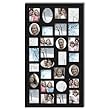 Adeco [PF9105] Decorative Black Wood Wall Hanging Collage Picture Photo Frame, 29 Openings, Various Sizes between 3.25x2.75" and 4.5x4"; Square, circular, oval and rectangular openings