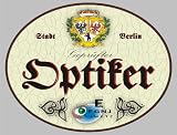Holzschild Optiker - Wappen Berlin (XXL 36 x 28 cm)