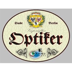 Holzschild Optiker - Wappen Berlin (18 x 14 cm)