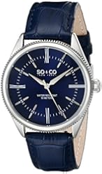 SO&CO New York Men's 5023.3 Madison Quartz Blue Leather Strap Watch