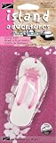 Sandal Flip Flops Car Air Freshener - White with Pink Flower
