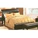 Dark Brown Faux Leather Queen Size Bed Headboard & Footboard