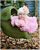 ~ Jamie Rae Cream w/ Large Pink Rose Beanie Hat