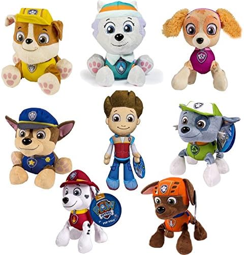 Coolfly Fan 8" Paw Patrol Pup Complete Set of All 8 - Ryder Zuma Skye Rubble Rocky Marshall Chase＋Gift Freddy Fazbear Balloon