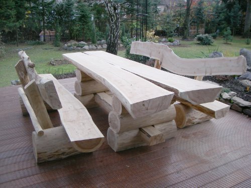 RUSTIKALE SITZGARNITUR AUS NADELHOLZ / Deutsche Handwerksqualität / 2m- Länge / Sitzkapazität für 8 Personen / Jede Sitzgruppe ist ein Unikat Reviews