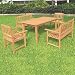 Kitchen & Housewares : Trueshopping Five piece / Six Place 'Derwent' Garden / Patio Set: Table + 2 Armchairs + 2 x two seater Benches