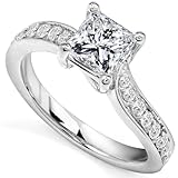 3/4 Carat (ctw) Princess Cut Diamond Engagement Ring in 14k White Gold
