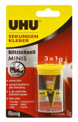 Produkt-Bild: Uhu 45415 - Sekundenkleber Blitzschnell Minis 3 x 1G