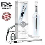 Best Iceless Wine Chiller - Wine Chilling Rod - Aerating Wine Pourer - Wine Chiller Stick - Bonus Items - By Vita Bene