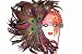 Gorgeous Brown Feather Red Porcelain Mardi Gras Mask