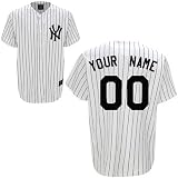 New York Yankees Cooperstown Fan Home Baseball Jersey by Majestic with YOUR NAME & NUMBER Laser Cut and Custom SEWN ON with AUTHENTIC TWILL