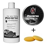 Autopflege Set 15 = PROTECTIO Schleif Autopolitur (Fein) + C1 Wachs (Carnauba Wachs basis)