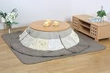 円形薄掛けタイプこたつ布団（薄掛け＋敷き布団セット）「オクトス」サイズ：200cm円形(#684109)