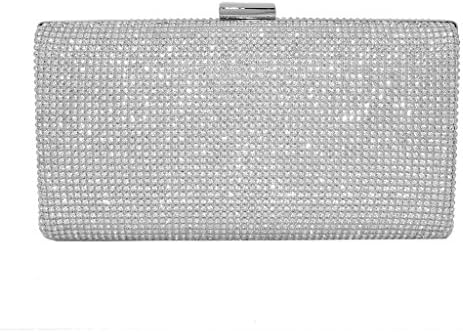 ILILAC Box Clutch Purse Rinestones Large Evening Bag For Wedding