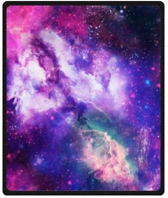 Purple Nebula Galaxy Space Planet Star Universe Art Printed Blanket Sumptuously Plush Lap Warmer Winter Blankets Throw Bedspread 50" x 60" (Medium)
