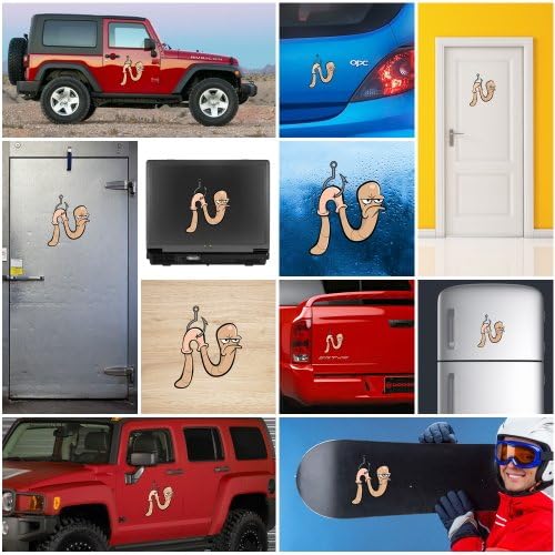 Sticker Cartoon Warm On Fishing Hook Tablet Laptop Weatherproof Sports Motorb (45 X 36.7 In)