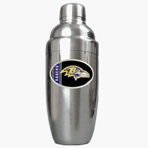Click here to buy Baltimore Ravens Stainless 25 Ounce Steel Cocktail Shaker by Great American Products.