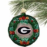 NCAA Georgia Bulldogs Glass Wreath Ornament