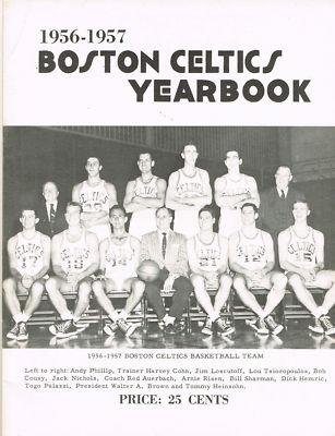 1956-57 Boston Celtics Yearbook Red Auerbach Tommy Heinsohn Bob Cousy HOF - NBA Programs and Yearbooks