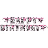 5ft Zebra Print Happy Birthday Banner