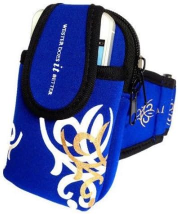 EkitMall Armband Sport Running Armband Case Cover for Apple iPhone4 4s 5s MP3 MP4 (Blue Gold)