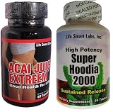 Combo Acai Juice Extreem and Super Hoodia 2000, HIGH POTENCY ACAI Berry Natural Nutrition, Energy and also used for Weight Loss Detox Diet , 1300 Mg of ACAI and 2000 mg of pur Hoodia Gordinii per serving