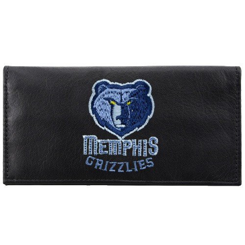 NBA Memphis Grizzlies Black Leather Embroidered Checkbook Cover