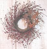 Pip Wreath with Stars - 14 inch - Red