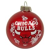 CHICAGO BULLS OFFICIAL TEAM LOGO GLASS BALL CHRISTMAS ORNAMENT