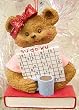 Girl Sudoku Bear With Coffee Mug 4" Christmas Ornament #W30278