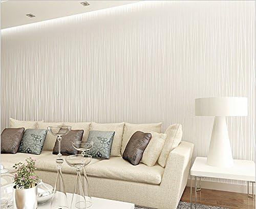 Bloss Brilliant Neat and Fresh Wihte Background Strips Textured Wallpaper, White, 20.8 Inches By 393Inches